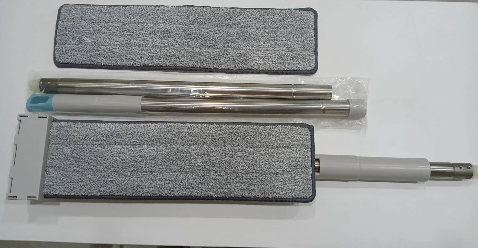 Alat pel flat mop premium bulu halus  stainless-42 cm